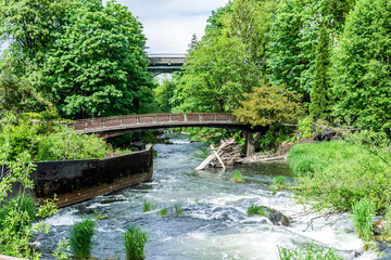 Scenic River And Bridge