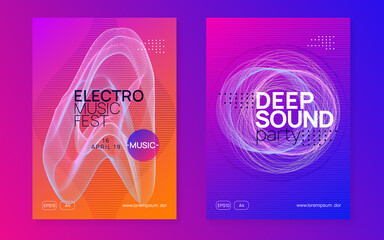 Gradient party flyer. Electro dance music. Electronic trance sound. Club dj poster. Techno event.