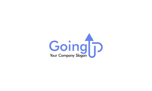 Going up logo vector, illustration up, start symbol. Symbol and Icon Vector Template.