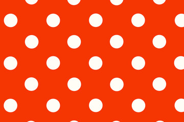  red background with white polka dots