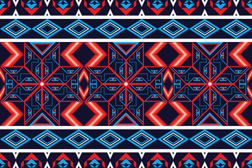 geometric design pattern fabric ethnic oriental traditional  for embroidery style, clothing, background,  wallpaper, clothing, wrapping, batik, fabric, ikat design traditional. Vector illustration