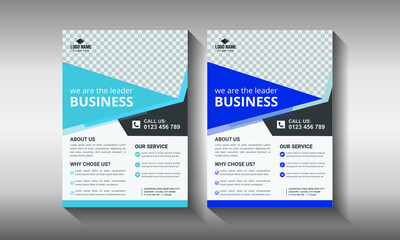 Corporate business flyer template,  pamphlet  cover design layout in blue color