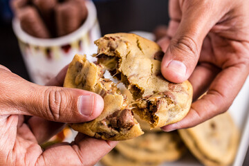 Delicious Cookie Melted Chocolate Classic Hands Nutella Juicy Red Velvet Pie Brownie Dessert Sugar...