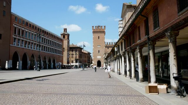 Ferrara, Italy, view of Trento Trieste square