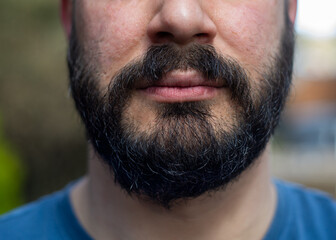 Bearded man closeup 