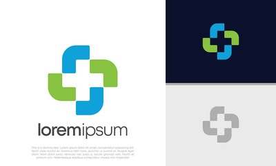 Fototapeta premium Abstract logotype for medical pharmacy. Logo design template. Medical health. Community logo design.