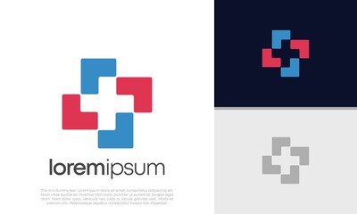 Fototapeta premium Abstract logotype for medical pharmacy. Logo design template. Medical health. Community logo design.
