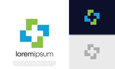 Abstract logotype for medical pharmacy. Logo design template. Medical health. Community logo design.