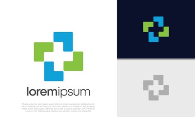 Obraz premium Abstract logotype for medical pharmacy. Logo design template. Medical health. Community logo design.