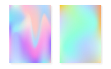 Holographic gradient background set with hologram cover.