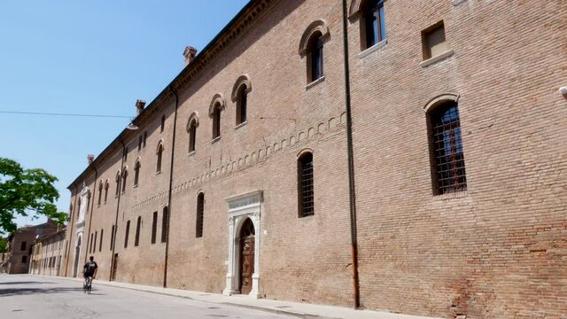 Ferrara, Italy, the main facade of the museum in Schifanoia palace