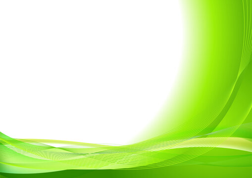 緑色の波型ウェーブ幾何学模様背景フレーム