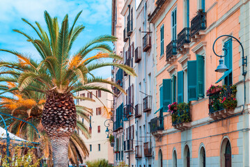 Sardegna, veduta del quartiere di Castello, nel centro di Cagliari, Italia, Europa