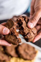 Delicious Cookie Melted Chocolate Classic Hands Nutella Juicy Pie Brownie Dessert Sugar Butter 