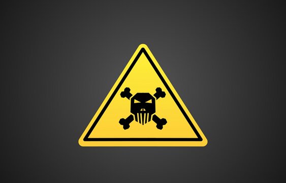 Skull and bone danger sign logo design 