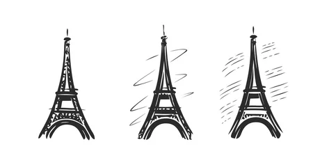 Foto op Canvas Eiffel Tower symbol. Paris, France emblem. Vector illustration © ~ Bitter ~