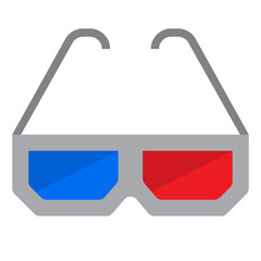 3D glasses flat style icon