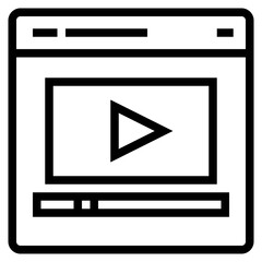 Video player outline style icon