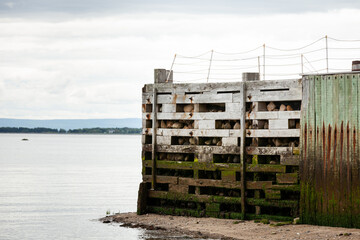 white and green pier