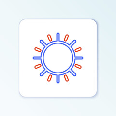 Line Sun icon isolated on white background. Colorful outline concept. Vector