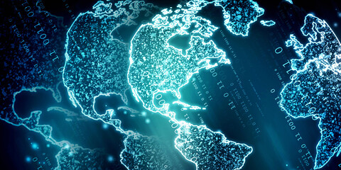 2d illustration world map abstract background