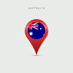 Teardrop map marker with flag of Australia. Vector illustration