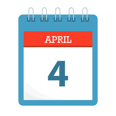 April 4 - Calendar Icon - Calendar template