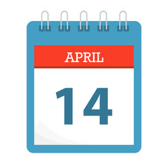 April 14 - Calendar Icon - Calendar template