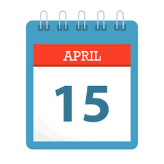 April 15 - Calendar Icon - Calendar template