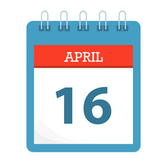 April 16 - Calendar Icon - Calendar template