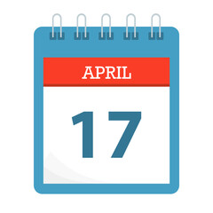 April 17 - Calendar Icon - Calendar template
