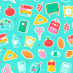 nice school pattern. back to school. cartoon vector