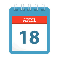 April 18 - Calendar Icon - Calendar template