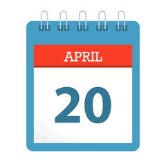 April 20 - Calendar Icon - Calendar template