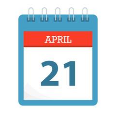 April 21 - Calendar Icon - Calendar template