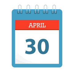 April 30 - Calendar Icon - Calendar template