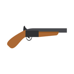 Flintlock gun handgun weapon pistol antique. Old military flintlock wooden retro illustration pirate. Vintage firearm violence object musket isolated white. Classic weapon gun icon symbol silhouette