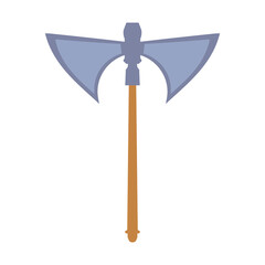 Axe tool vector illustration wood weapon symbol icon. Heavy axe blade warrior weapon equipment. Handle ex hatchet sharp object. Cartoon silhouette viking weapon element. Adventure warrior symbol