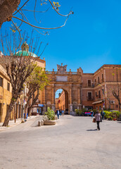 View of Porta Garibaldi in Marsala, Trapani, Sicily, Italy, Europe