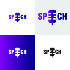 Abstract and minimal speech logo design template