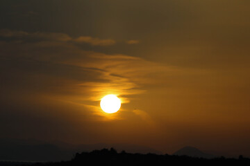 sunrise over the Antalya suburbs in Turkey