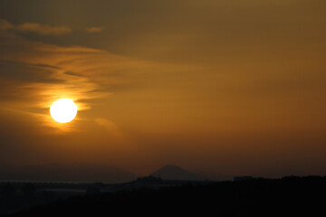sunrise over the Antalya suburbs in Turkey