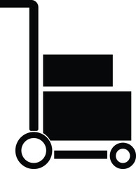 hand truck with boxes icon