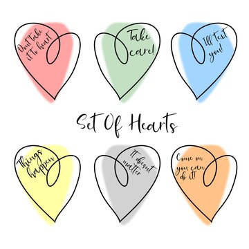 Fototapeta Motivational inscriptions on hearts