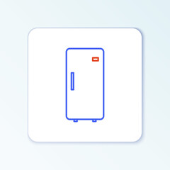 Line Refrigerator icon isolated on white background. Fridge freezer refrigerator. Household tech and appliances. Colorful outline concept. Vector