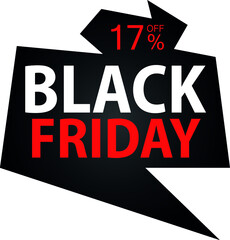 Fototapeta na wymiar 17% Discount on Special Offer. Banner for Black Friday With Seventeen Percent Discount.