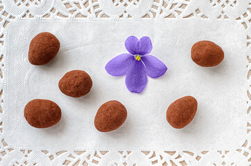 Delicious still life with sweets and cookies.