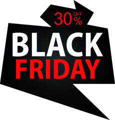 30% discount on special offer. Banner for black friday with thirty percent discount.