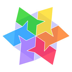 abstract geometric rainbow polygon-6q2