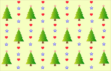 Pine tree and geometric elements  pattern for christmas holidays.
